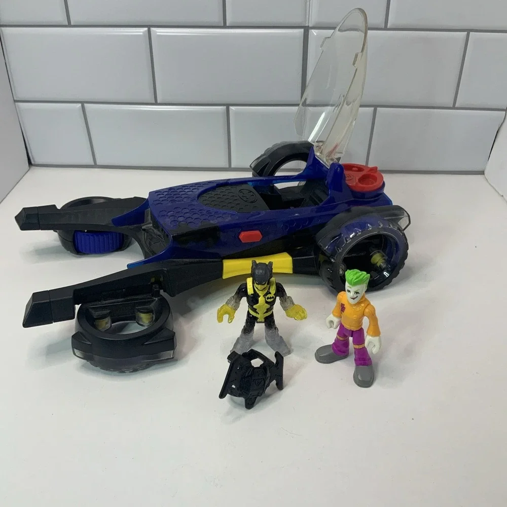 Fisher-Price‎ Imaginext DC Super Friends Batmobile Plastic Blue 10 Inch Set